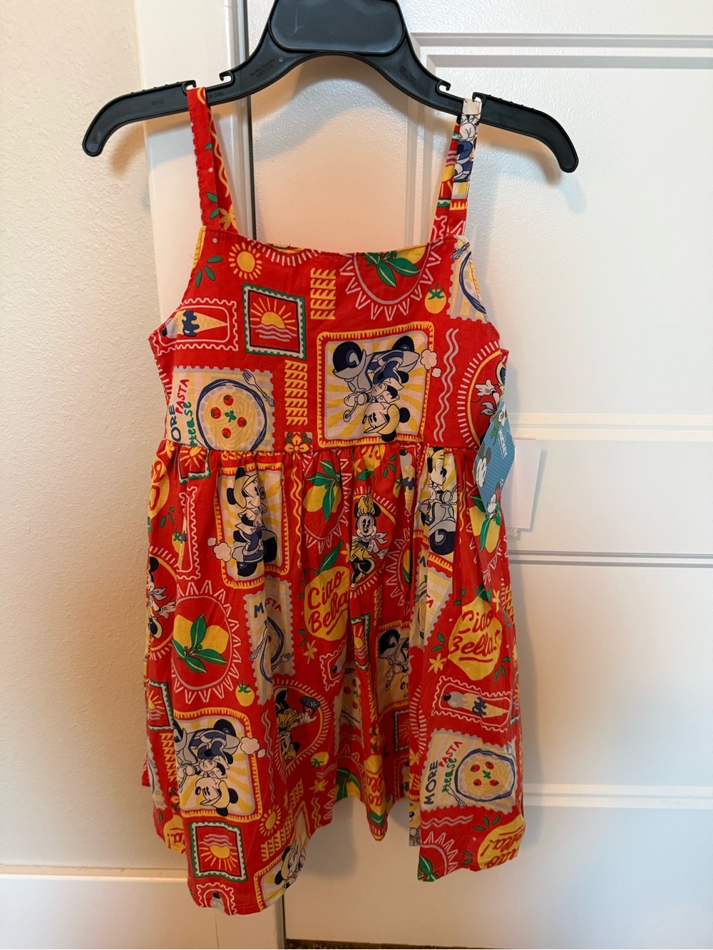 Disney Toddler Girl Red Printed Amalfi Italy Sundress w/ Mickey & Minnie Mouse